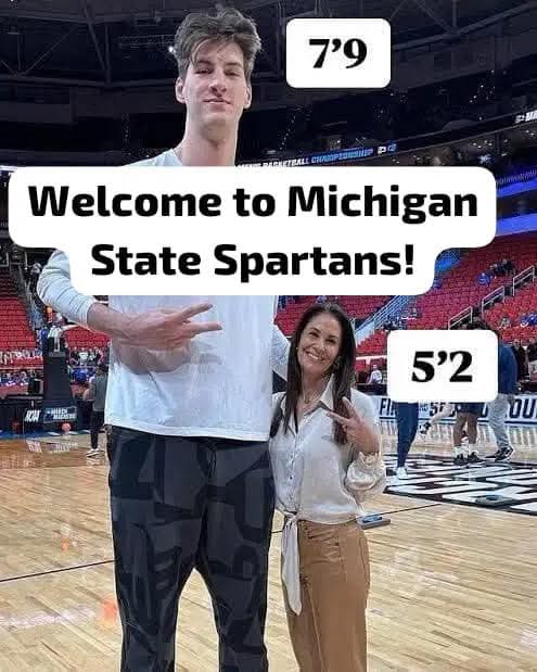 BREAKING NEWS: Guinness World Record Holder & Tallest Player in College Basketball History Joins Michigan State. Some moments in sports are measured in points… but the sweetest ones are measured in heart.