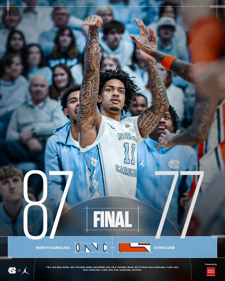 CONGRATULATIONS: North Carolina Powers Past Syracuse 87–77 in a Sweet and Heartfelt Carolina Family Triumph