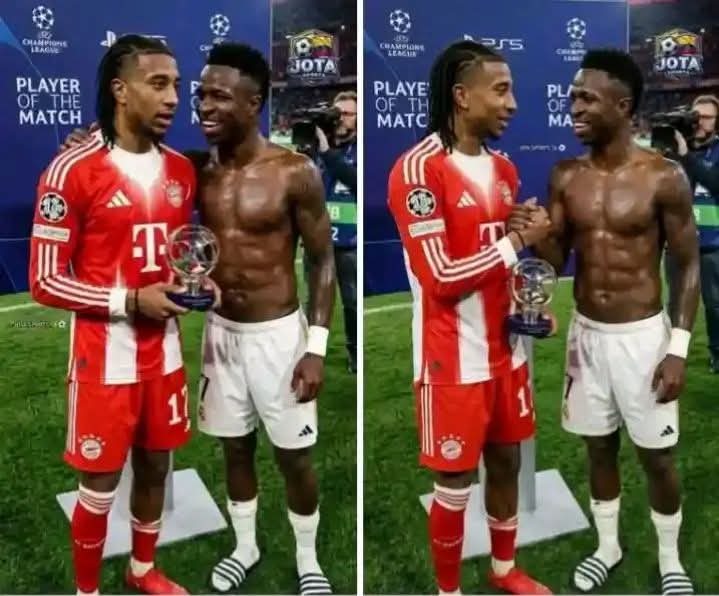 Ein Moment jenseits der Rivalität: Vinícius Júnior beweist wahren Sportsgeist, indem er es mit Michael Olise aufnimmt.