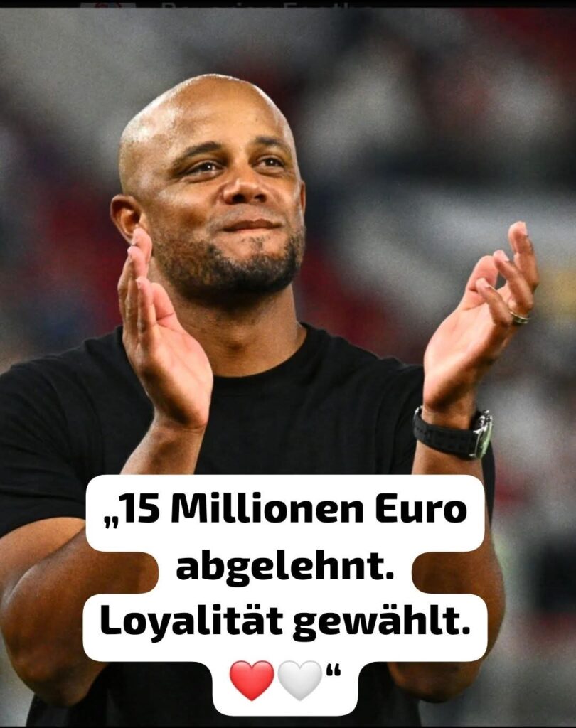 Herzerwärmendes Update: Der Trainer des FC Bayern München, Vincent Kompany, hat Berichten zufolge ein Angebot über 15 Millionen Euro von europäischen Topklubs abgelehnt und sich für Loyalität statt Luxus entschieden. Er bekräftigte seine tiefe Verbundenheit mit dem Verein und der Stadt München und sagte, dass sich die Allianz Arena wie ein Zuhause anfühle und dass er sich dem weiteren Weg des Klubs voll und ganz verpflichtet fühle.