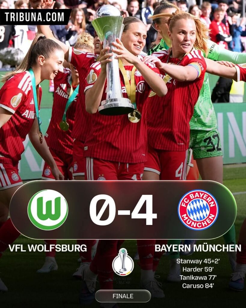 Herzlichen Glückwunsch an die Spieler des FC Bayern München 🥳🥳🥳❤❤❤ zum DFB-Pokalsieg 2026 mit einem 4:0 gegen den VfL Wolfsburg 🏆🏆🏆🏆🏆⚽️⚽️⚽️