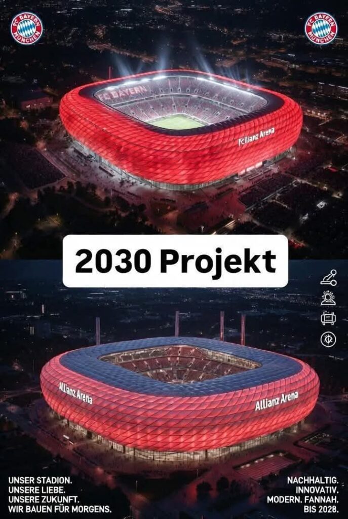 FC Bayern Munich steht kurz davor, den Fußball mit einer spektakulären Renovierung der Allianz Arena im Wert von 350 Millionen Euro zu revolutionieren! Von erweiterten Sitzplatzkapazitäten und smarter Technologie bis hin zu umweltfreundlichen Modernisierungen und luxuriösen Fanbereichen – die Zukunft des deutschen Fußballs nimmt bereits Gestalt an.