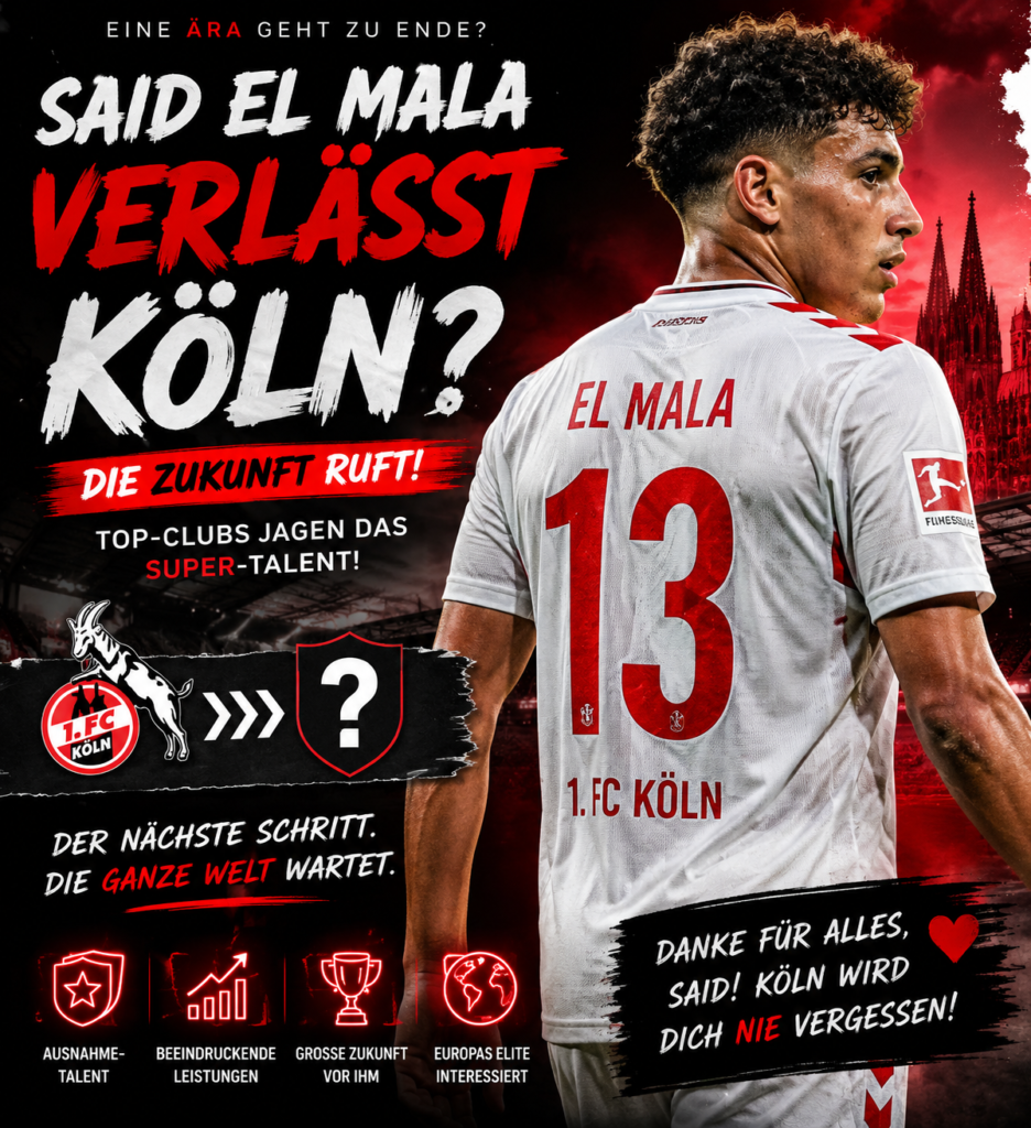🚨😱 TRANSFER-SCHOCK IM ANFLUG! Said El Mala steht vor dem Abschied vom 1. FC Köln – Top-Klubs jagen das Supertalent! 🔴⚪💥