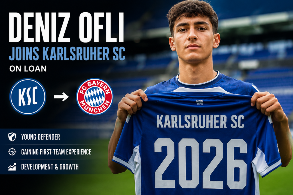 🚨🔴⚪ Nächstes Talent startet ein neues Kapitel! 💙⚽ Der junge Verteidiger Deniz Ofli verlässt den FC Bayern München vorübergehend und wechselt auf Leihbasis zum Karlsruher SC, um wertvolle Spielpraxis auf Profi-Niveau zu sammeln. Für den talentierten Abwehrspieler ist dieser Schritt eine große Chance, sich weiterzuentwickeln und wichtige Erfahrungen zu sammeln. Die Fans sind gespannt, wie schnell sich Ofli beim KSC beweisen kann und ob er gestärkt zum deutschen Rekordmeister zurückkehren wird. 🌟💪🔥
