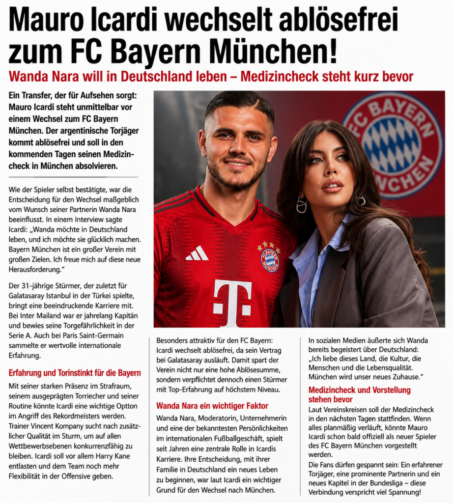 Mauro Icardi vor Wechsel zum FC Bayern: Liebe führt den Starstürmer nach München